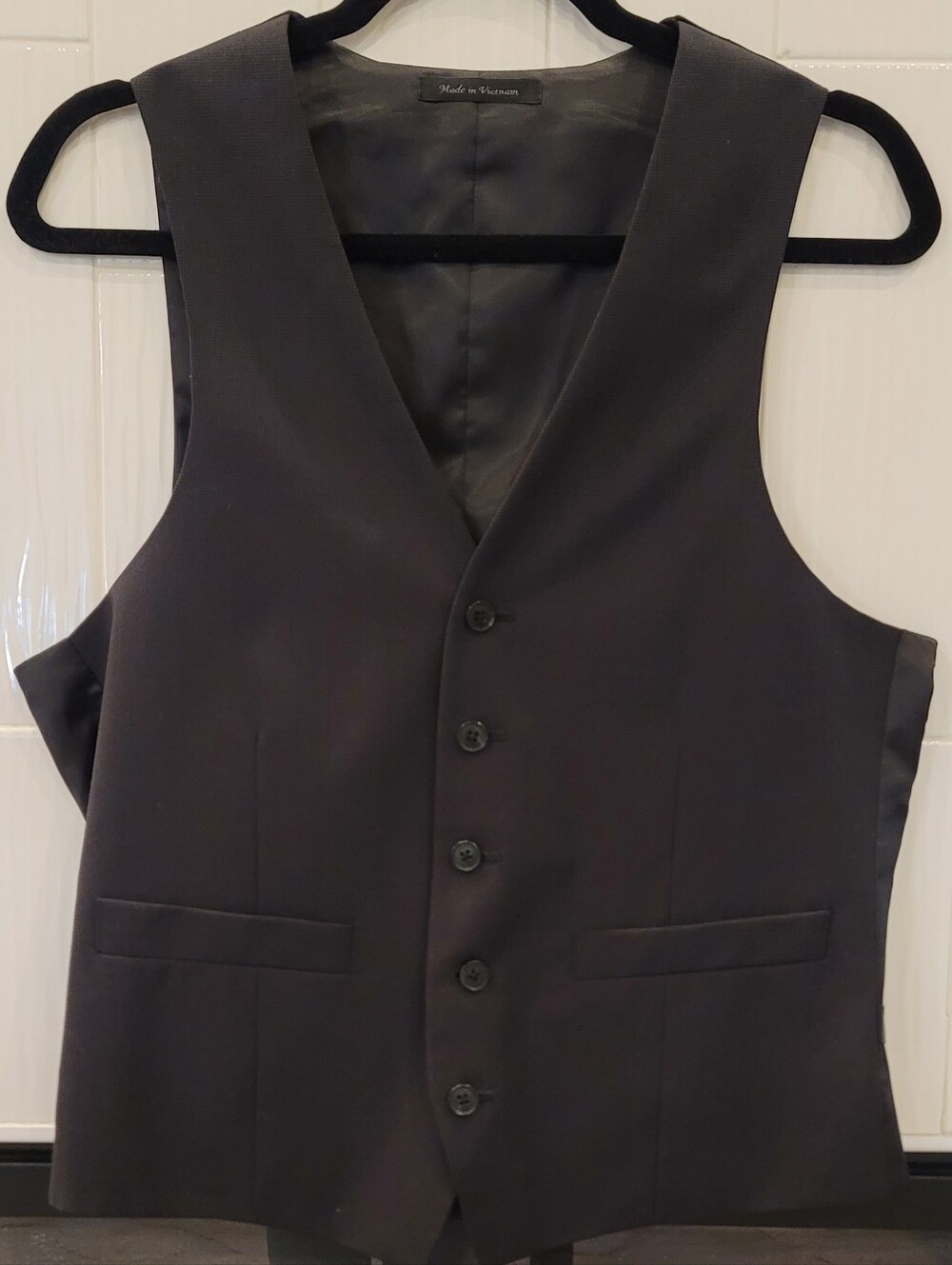 Kenneth Cole Reaction Men's Slim-Fit Suit Separate Vest Black - Size S